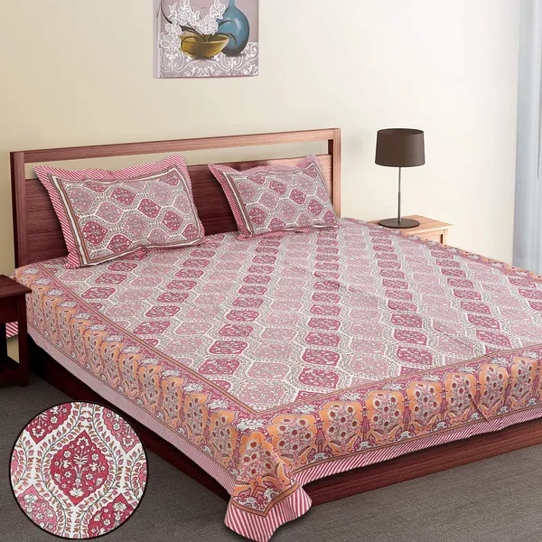 Pink_Cotton_The_Jaipuri_Lattice_Double_Bedsheet_With_Pillow_Cover_90_X_108_Cm